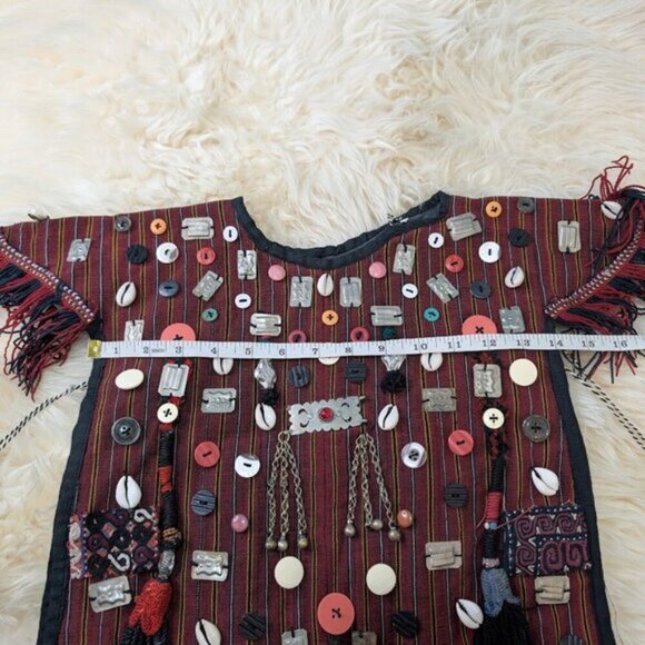 Traditional Vintage Turkmen Nomad child ceremonial dress & vest - Picture 7 of 14